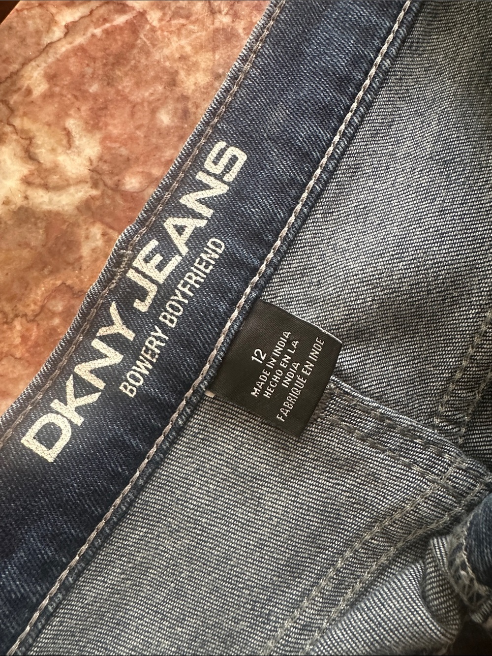 Dkny Women’s Distressed Dark Blue Straight Jeans - Picture 3 of 15